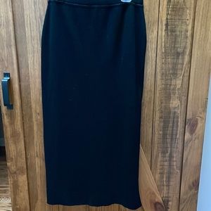 Long black wool blend knit L skirt by Alexandra Bartlett